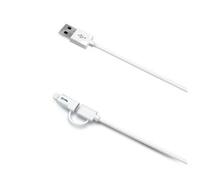 Celly Cavo dati USB MicroUSB con Adattatore Lightning Bianco 1M