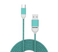 Pantone Cavo Usb-C 3A 1mt Cavo In Gomma Azzurro Ciano Pt-Tc001-5l Cavo Smartphon