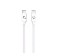Celly, Cavo USB-C a USB-C, Realizzato in Tessuto Intrecciato di Colore Rosa, Ricarica Rapida fino a 60W, Compatibile con Caricabatterie e Altri Dispositivi, Lunghezza di 1,5 Metri