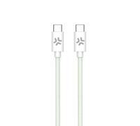 Celly, Cavo USB-C a USB-C, Realizzato in Tessuto Intrecciato di Colore Verde, Ricarica Rapida fino a 60W, Compatibile con Caricabatterie e Altri Dispositivi, Lunghezza di 1,5 Metri