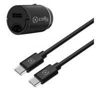 CARICATORE AUTO USB CELLY CARICABATTERIA 20W FAST CHARGE CARICA RAPIDA NERO