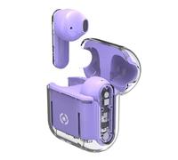 Celly, Cuffie Wireless Bluetooth, Auricolari Senza Filo con Custodia Trasparente, Compatibili con Smartphone e Tablet, Ricarica Veloce in 2 Ore, Colore Viola