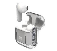 Celly, Cuffie Wireless Bluetooth, Auricolari Senza Filo con Custodia Trasparente, Compatibili con Smartphone e Tablet, Ricarica Veloce in 2 Ore, Colore Bianco
