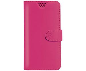 Celly Custodia a Libro Universale Wally Unica XL, Misura 4.5" - 5.0", Fucsia