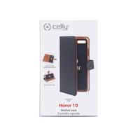 CELLY Custodia flip a libro Nero per Honor 10 con Tasca per Carta