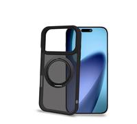 Celly Custodia per iPhone 17 Pro Compatibile MagSafe, Cover TPU con Anello Magnetico Rotante, Supporto da Tavolo Integrato, Protezione Antiurto Colore Nero