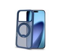 Celly Custodia per iPhone 17 Pro Compatibile MagSafe, Cover TPU con Anello Magnetico Rotante, Supporto da Tavolo Integrato, Protezione Antiurto Colore Blu