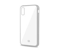 CELLY Laser Matt Custodia per Apple iPhone XS Max, Trasparente/Argento