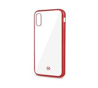 CELLY Laser Matt Custodia per Apple iPhone XS Max, Trasparente/Rosso