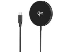 Celly Caricatore Wireless Magnetico Qi2 15W, Compatibile con tecnologia Magsafe, Ricarica Rapida Smartphone, Allineamento Magnetico, Cavo USB-C Integrato, Design Compatto in Alluminio