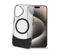 Celly - MAGDUAL1078BK Custodia Magdual per iphone 16 Trasparente - Nero