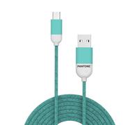 Celly Pantone MicroUSB Cable 1.5mt, Cavo USB Micro per Ricarica Rapida e Trasferimento Dati, Compatibile con Smartphone e Tablet, Potenza 2.1A, Cyan