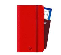 Celly, Porta Passaporto Da Viaggio, Accessorio da Viaggio Utili con Chiusura Magnetica e Tasche Per Documenti, Carte, Contanti e Smartphone, in Similpelle Rosso
