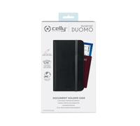 Celly PASSPORTDBK, Porta Passaporto Da Viaggio, Accessorio da Viaggio Utili con Chiusura Magnetica e Tasche Per Documenti, Carte, Contanti e Smartphone, in Similpelle Nero