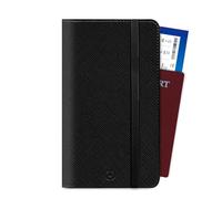 Celly PASSPORTVBK, Porta Passaporto Da Viaggio, Accessorio da Viaggio Utili con Chiusura Magnetica e Tasche Per Documenti, Carte, Contanti e Smartphone, in Similpelle Nero
