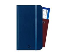 Celly PASSPORTDBL, Porta Passaporto Da Viaggio, Accessorio da Viaggio Utili con Chiusura Magnetica e Tasche Per Documenti, Carte, Contanti e Smartphone, in Similpelle Blu