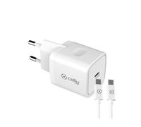 CELLY -POWER DELIVERY CHARGER 20W + USB-C TO USB-C CABLE Accessori Telefonia