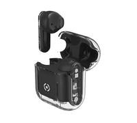 Celly, Cuffie Wireless Bluetooth, Auricolari Senza Filo con Custodia Trasparente, Compatibili con Smartphone e Tablet, Ricarica Veloce in 2 Ore, Colore Nero