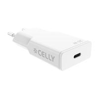 Celly SLIMTC1C25W - Caricabatteria da rete slim porta USB-C, 1 cm di larghezza