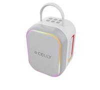 Celly - Speaker Bluetooth 10 W con 2 Microfoni Wireless, LED RGB, Batteria Ricaricabile, Ideale per Bambini e Karaoke, Colore Grigio