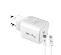CELLY - TC1C20WTYPECWH - TC 1 USB-C 20W + TYPE-C CABLE-Bianco