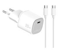 Celly, Caricatore USB-C con Cavo USB-C Incluso, Caricabatterie Portatile da 25W con Tecnologia GaN, Compatibile con Vari Modelli dei Maggiori Produttori