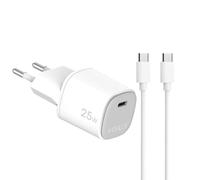 Celly, Caricatore USB-C con Cavo USB-C Incluso, Caricabatterie Portatile da 25W con Tecnologia GaN, Compatibile con Vari Modelli dei Maggiori Produttori
