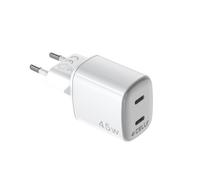 Celly UPTC2USBC45W - Caricabatteria da rete doppia porta USB-C, GaN, 45W