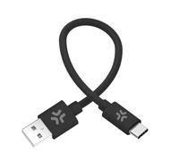 Celly, Cavo USB-A a USB-C, Realizzato in Tessuto Intrecciato Nero, Ricarica Rapida fino a 60W, Compatibile con Caricabatterie, Powerbank e Altri Dispositivi, Lunghezza di 30 Cm