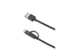 Celly Cavo dati MicroUSB con Adattatore USB Type-C, Nero