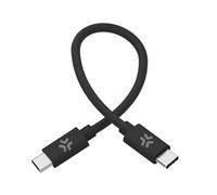 Celly, Cavo USB-C a USB-C, Realizzato in Tessuto Intrecciato Nero, Ricarica Rapida fino a 60W, Compatibile con Caricabatterie, Powerbank e Altri Dispositivi, Lunghezza di 30 Cm