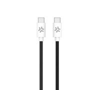 Celly, Cavo USB-C a USB-C, Realizzato in Tessuto Intrecciato di Colore Nero, Ricarica Rapida fino a 60W, Compatibile con Caricabatterie e Altri Dispositivi, Lunghezza di 1,5 Metri