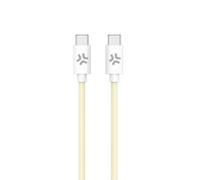 Celly, Cavo USB-C a USB-C, Realizzato in Tessuto Intrecciato di Colore Giallo, Ricarica Rapida fino a 60W, Compatibile con Caricabatterie e Altri Dispositivi, Lunghezza di 1,5 Metri