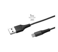 Celly USBLIGHTNYLBK Cavo con Connettore Lightning e USB, Nylon, 100 cm Connettor