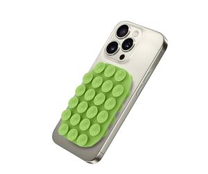 Celly, Ventosa Rettangolare Per Telefono Con 22 Ventose in Silicone, Supporto Portacellulare Versatile, Colore Verde, 9 x 6 cm