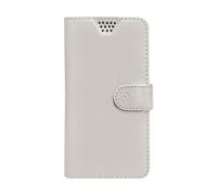 Celly Wally Unica Custodia a Libro Universale, Taglia XXL, Sistema di Fissaggio Adesivo e Chiusura Magnetica, finta pelle, Bianco