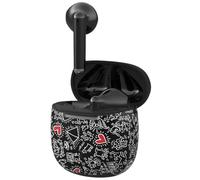 Celly x Keith Haring TWS Auricolari Neri, Cuffie Auricolari Wireless con Controllo Touch, Microfono Incorporato, Box di Ricarica Magnetica e Autonomia Fino a 4 Ore