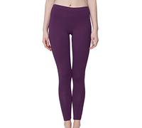 Celodoro - Leggings da donna, pantaloni in jersey elasticizzato in cotone, Lilla, XL
