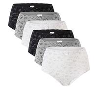 Celodoro Slip a vita alta da donna (confezione da 6) in microfibra con motivo floreale, L