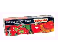 Celorrio Peperoni Interi Prima Qualità, Confezione da 3 Lattine da 125 g, Peso Sgocciolato 3x85 g