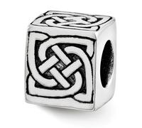 Celtic Blocco Perlina .925 Argento Sterling Antico Finitura Reflection Beads