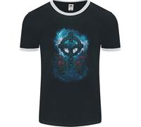 Celtic Cross In A Gothic Graveyard Uomo Ringer T-Shirt FotL