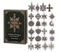 Celtic Faith Advent Calendars 2025, 24 Days Christmas Countdown Advent Calendars with 2D Acrylic Religious Ornaments Pendants for Home Office Decor