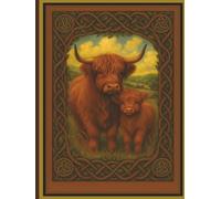 Celtic Highland Cow Journal - Scottish Highlands Edition (120 Lined Pages): Large 8.5″ × 11″ Celtic Notebook with Rustic Highland Cattle Mother and ... Diary, Journaling, Notes, or a Special Gift!