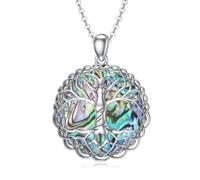 Celtic Necklace Silver Tree of Life/Hamsa/Witches Knot/Claddagh/Viking/Pentagram/Ankh Pendant Necklace Celtic Jewelry Gift for Women