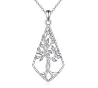 Celtic Necklace Silver Tree of Life/Hamsa/Witches Knot/Claddagh/Viking/Pentagram/Ankh Pendant Necklace Celtic Jewelry Gift for Women