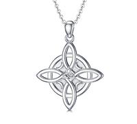 Celtic Necklace Silver Tree of Life/Hamsa/Witches Knot/Claddagh/Viking/Pentagram/Ankh Pendant Necklace Celtic Jewelry Gift for Women