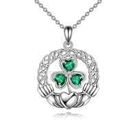 Celtic Necklace Silver Tree of Life/Hamsa/Witches Knot/Claddagh/Viking/Pentagram/Ankh Pendant Necklace Celtic Jewelry Gift for Women