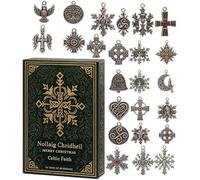 Celtic Pendant Countdown Calendar, 2D Flat Mindfulness 24-Day Ornament Set for Window Wall Tree Door Mantel Displays, Collectible Celtic Theme Decorations for Teens Kids Holiday Enthusiasts