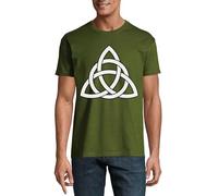 Celtic Rose Symbol Crew Neck Cotone Uomo T-Shirt Hunter Green, Verde cacciatore, XXL